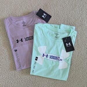 Under Armour Purple and Mint Short Sleeve T-Shirts